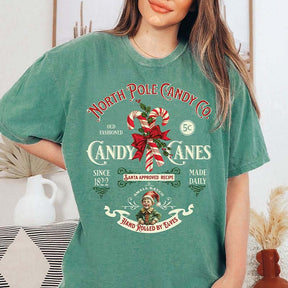 Candy Cane Christmas Vintage Style T-Shirt