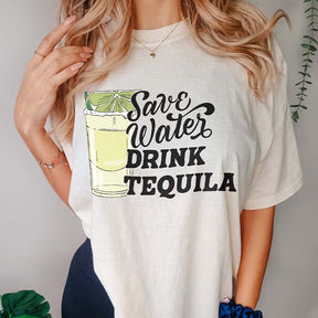 Save Water Drink Tequila Funny T-Shirt