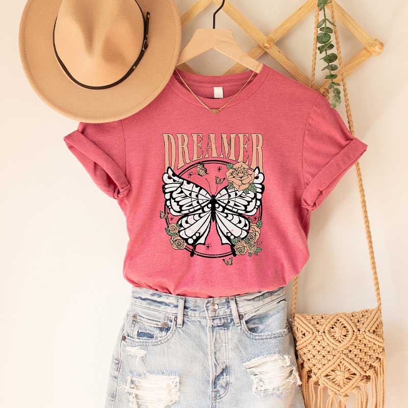 Dreamer Butterfly Vintage Boho T-Shirt