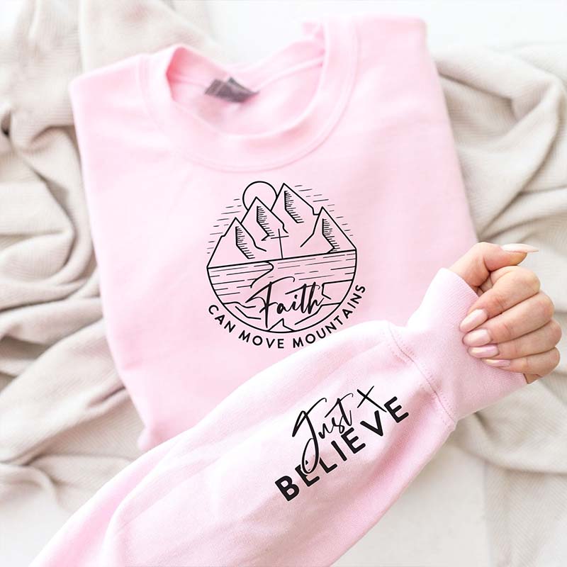 Faith Move Mountains Believe Boho Sweatshirt