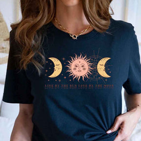 Boho Vintage Mystic Moon And Sun T-Shirt