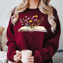 Flowers Book Reader Bookworm Sweatshirt