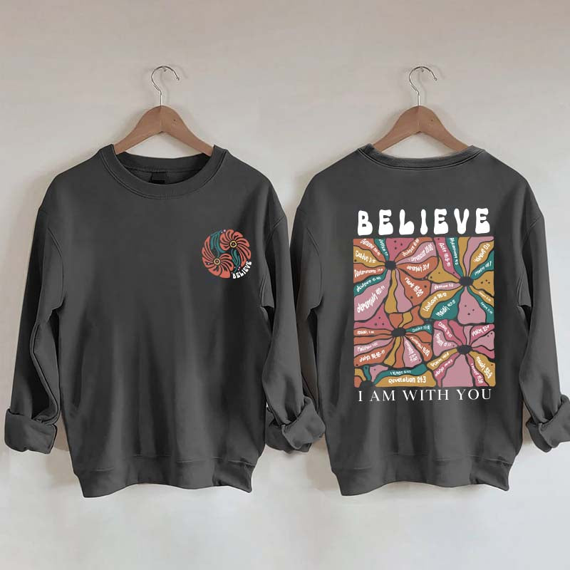 Women Christian Bible Verse Boho Flowers Sweatshirt