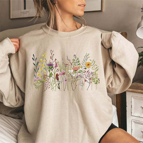 Pastel Floral Wild Flowers Lover Sweatshirt