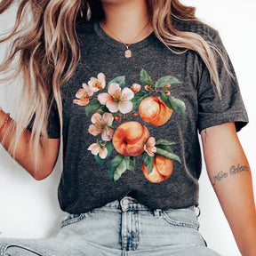 Aesthetic Peaches Botanical Fruit T-Shirt