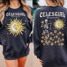 Skeleton Sunflower Celestial Dreamer Sweatshirt