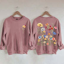 Vintage Pressed Yellow Flowers Sweatshirt