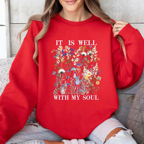 It is Well With My Soul Floral Sweatshirt