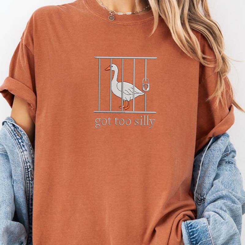 Lock Goose Got Too Silly Printed T-Shirt