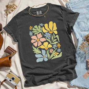 Colorful Boho Floral Summer Flowers T-Shirt