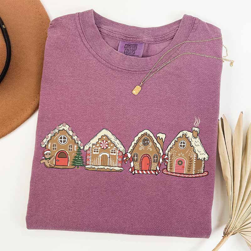 Gingerbread Christmas Houses Cookies T-Shirt