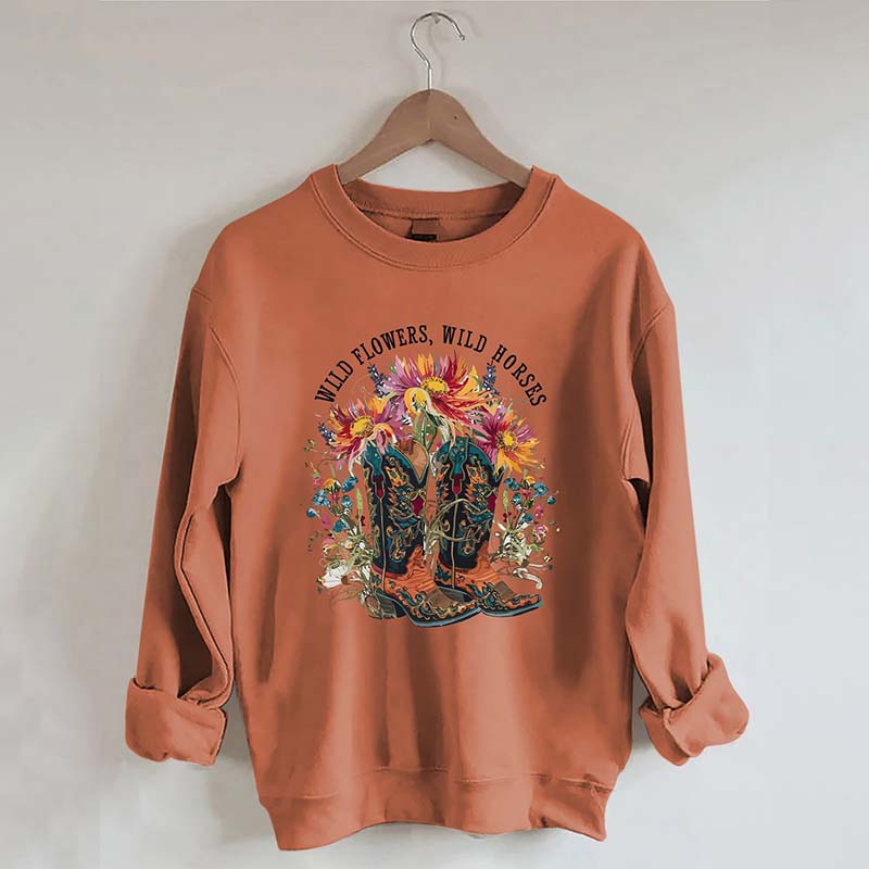 Wild Flowers Wild Horses Sweatshirt