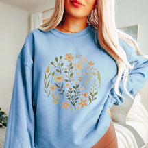 Boho Cottagecore Wildflowers Ring Sweatshirt