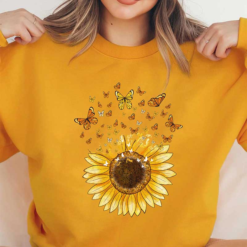 Sunflower Butterfly Botanical T-Shirt