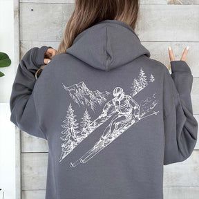 Mountain Skiing Ski Outdoorsy  Hoodie