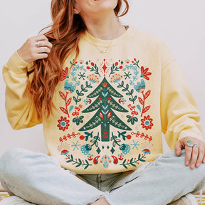 Scandinavian Christmas Folk Art Sweatshirt