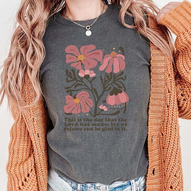 Boho Religion Christian Faith Based Flower T-Shirt