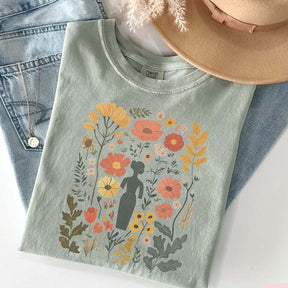 Vintage Pressed Orange Botanical Floral T-Shirt