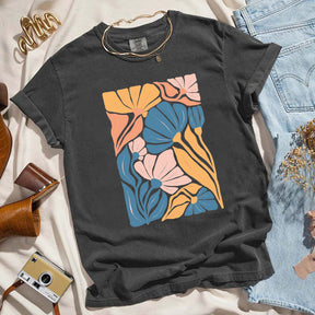 Flower Market Colorful Abstract Botanical Spring T-Shirt