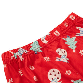 Family Matching Polar Bear Fleece Red Pajamas Sets