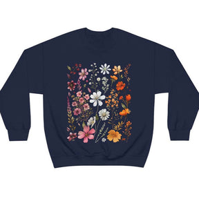 Pressed Flower Woman Wildflowers Sweatshirt