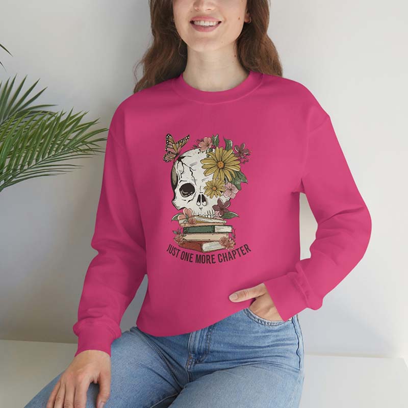 Wildflowers Book Floral Skeleton Sweatshirt