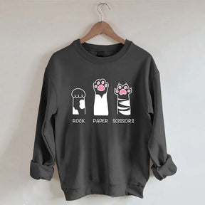 Rock Paper Scissors Cat Sweatshirt