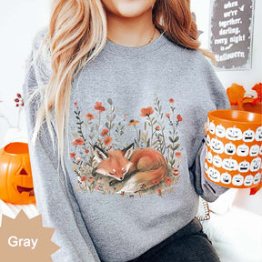 Wildflower Fox Nature Wildlife Sweatshirt