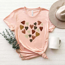 Artsy Melanin Watercolor Hearts T-Shirt