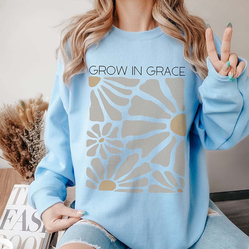 Boho Flowers Grow In Grace Sweatshirt