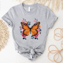 Floral Butterfly Animal Lover T-Shirt