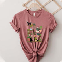 Cats and Plants Succulent T-Shirt