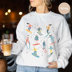 Retro Winter Skiing Sweatshirt