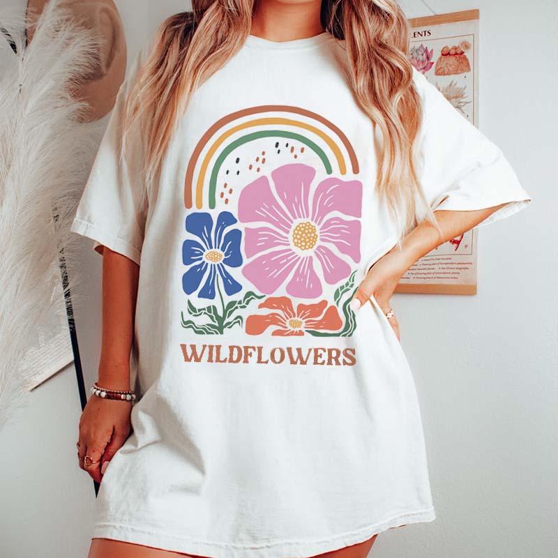 Retro Garden Flowers Blossom T-Shirt