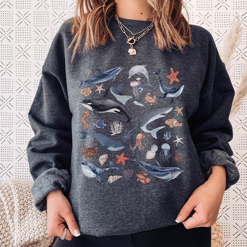 Marine Life  Dolphin Sea Animal Sweatshirt