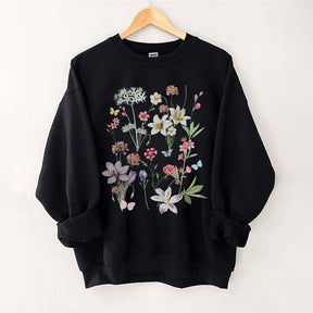 Vintage White Botanical Sweatshirt