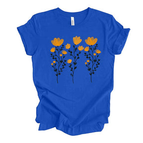 Yellow Flowers and Stems Cute T-Shirt