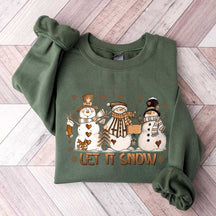 Snowman Christmas Let It Snow Sweatshirt