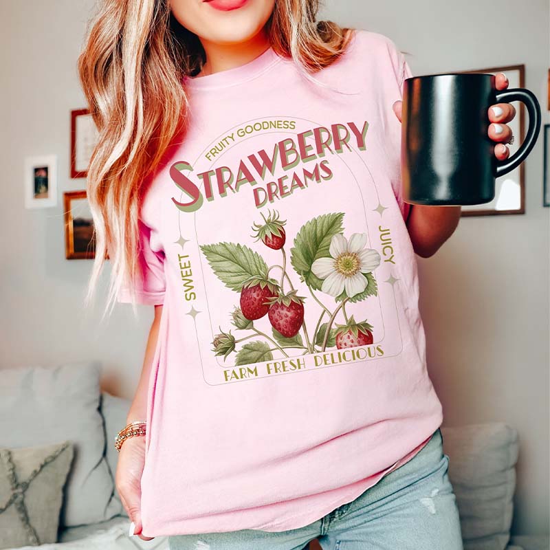 Vintage Inspired Strawberry Dreams Fruit T-Shirt