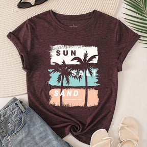 Coconut Tree Letter Sun T-Shirt