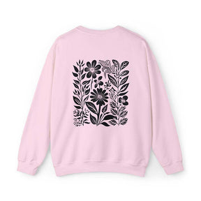 Pressed Black Flower Botanical Sweatshirt