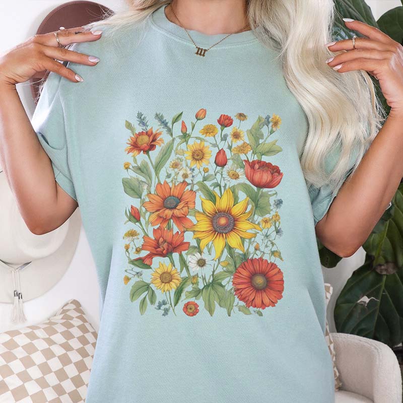 Vintage Floral Bouquet Retro Botanical T-Shirt