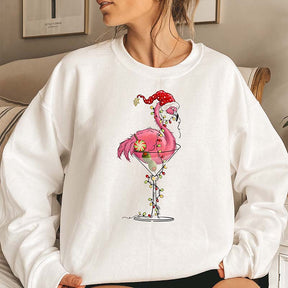 Christmas Flamingo String Lights Sweatshirt