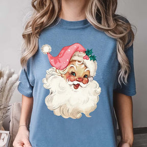 Retro Pink Santa Vintage Christmas T-Shirt