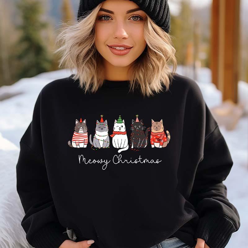 Meowy Christmas Happy Cat Year Sweatshirt