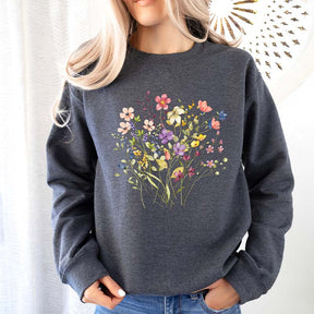 Pressed Flowers Floral Nature Sweatshirt