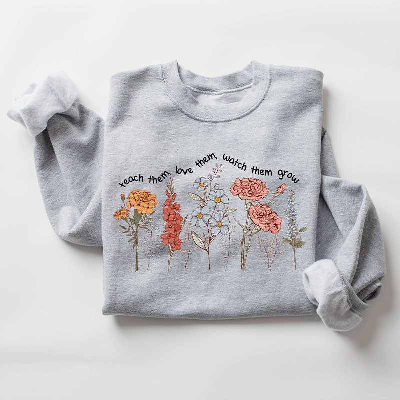 Cute Floral Teacher Sweatshirt