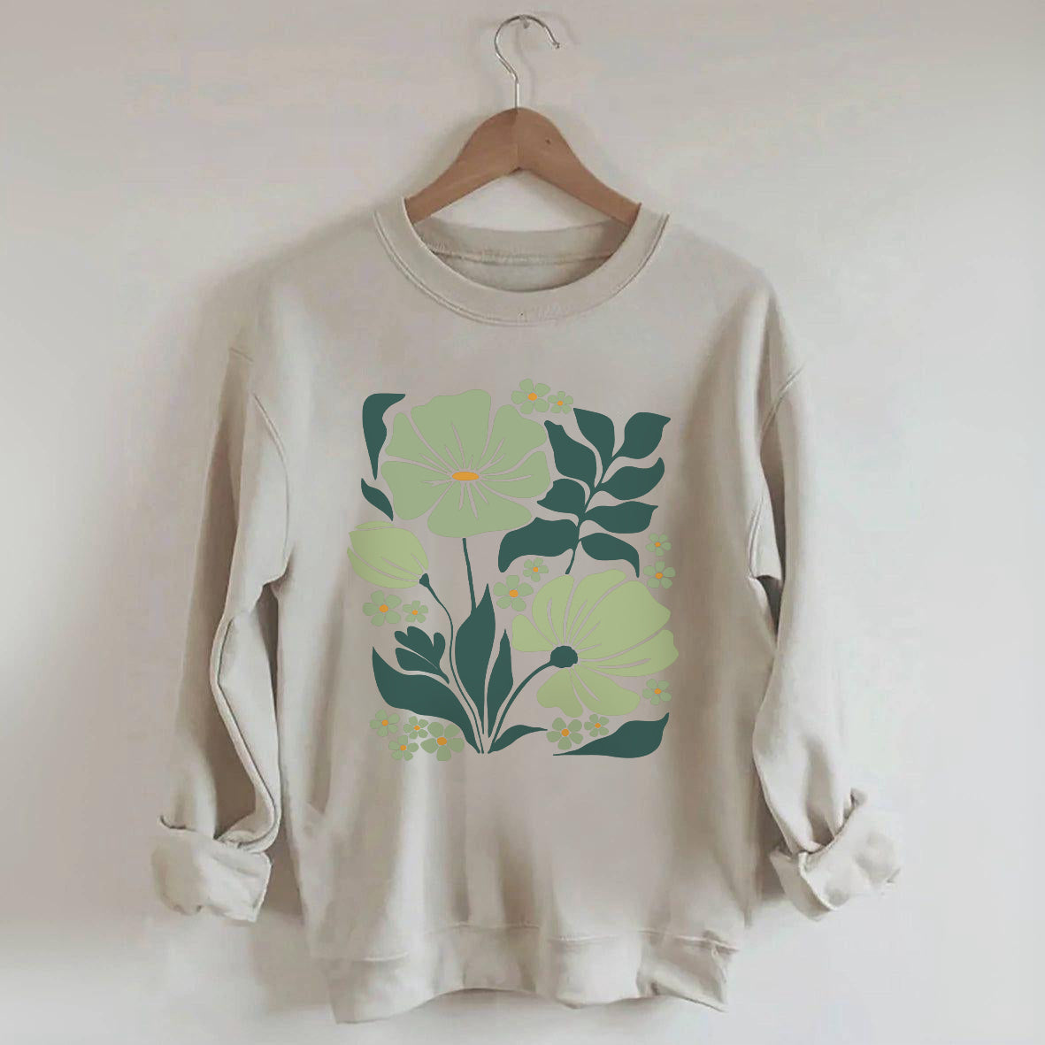 Trendy Green Flower Market Sweatshirt