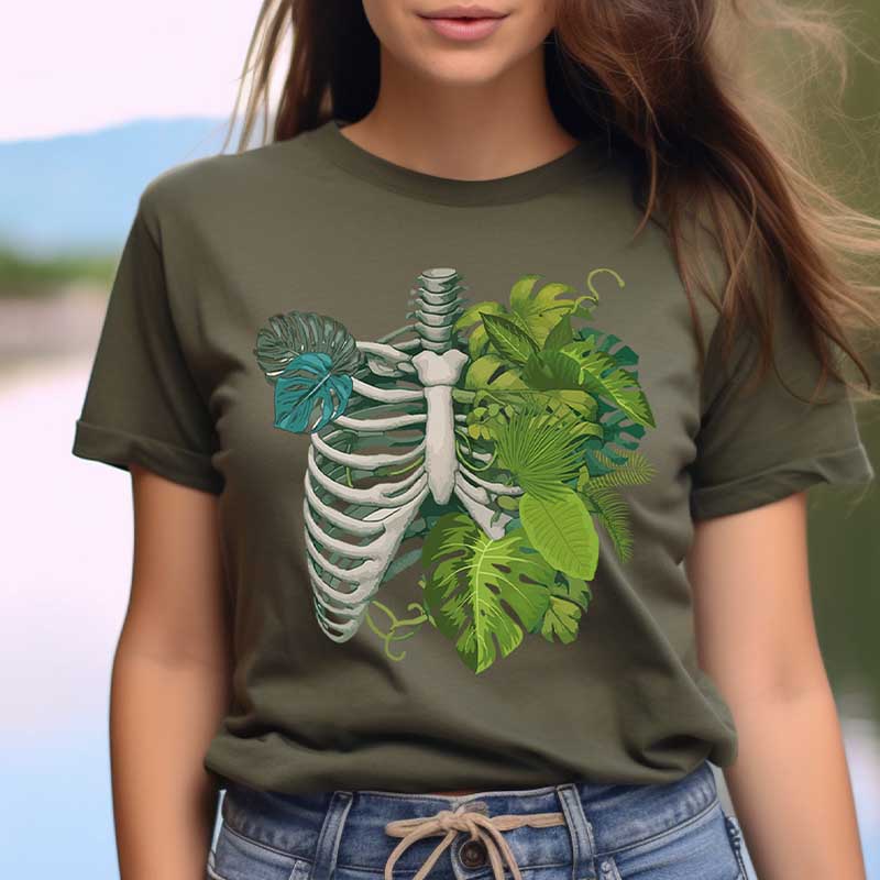 Skeleton Plant Body Monstera T-shirt