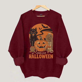 Vintage Black Cat Pumpkin Sweatshirt